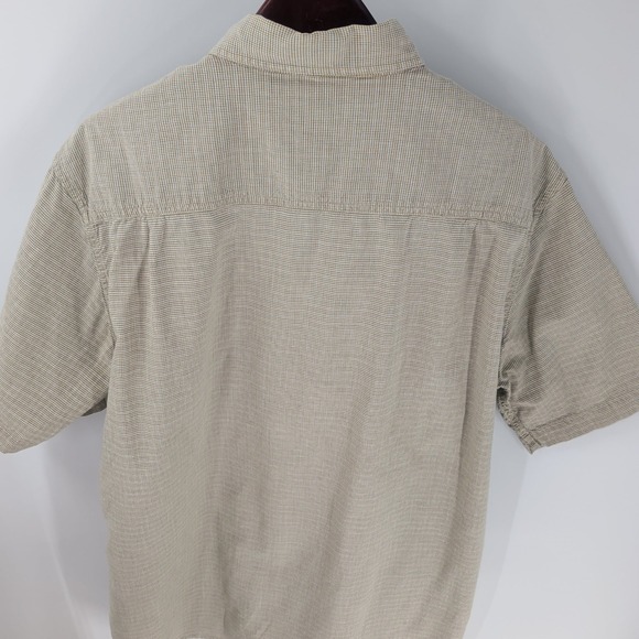 Vintage Woolrich Short Sleeve Chest Pocket‎ Button-Down Shirt Beige Size L - Picture 9 of 9